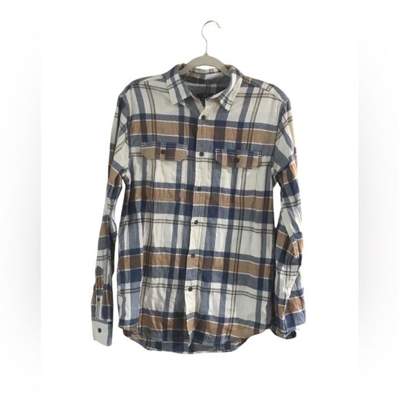 George Small Men's Blue and Brown Flannel Shirt - Picture 3 of 8